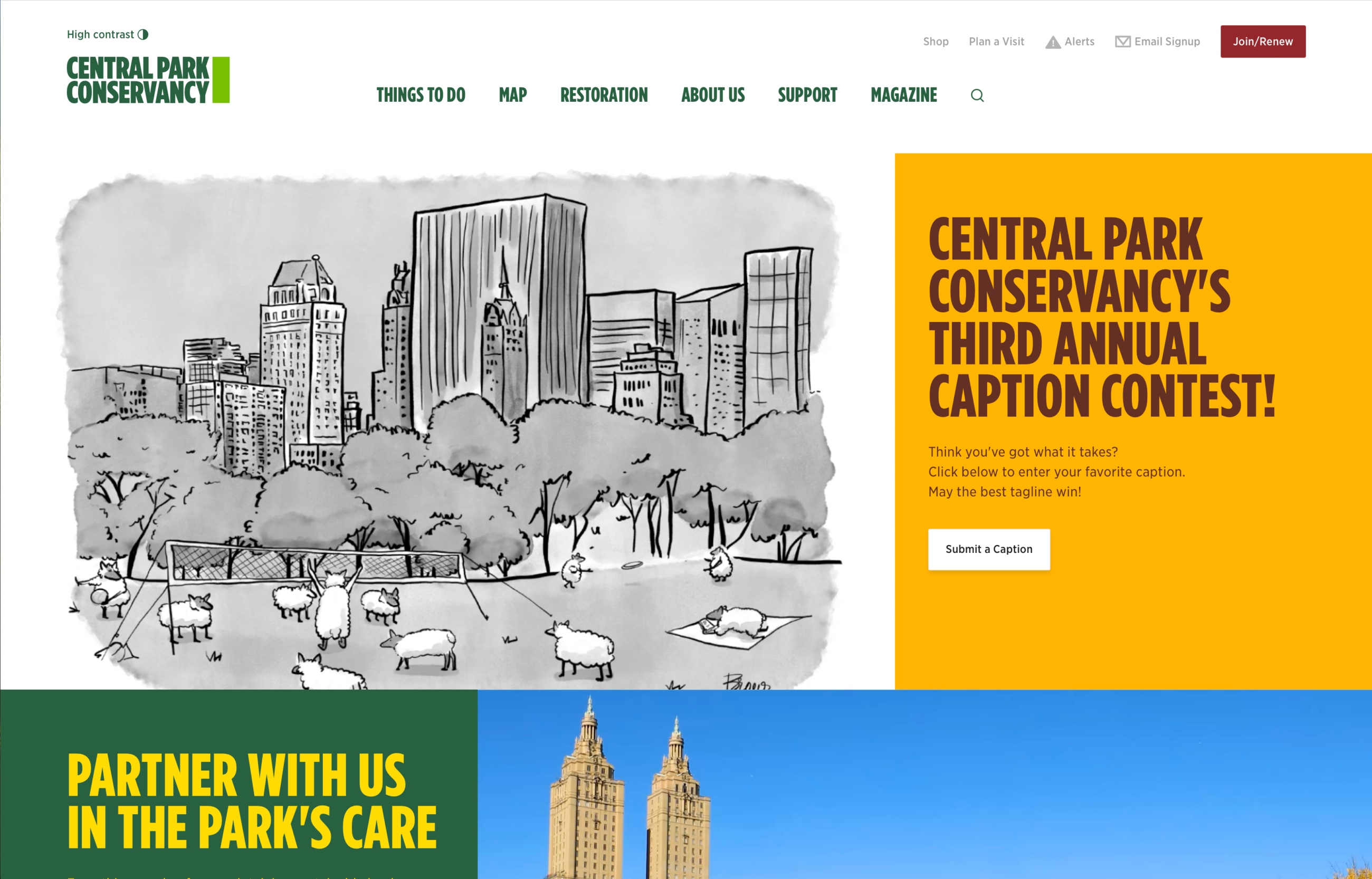 Central park conservancy homepage