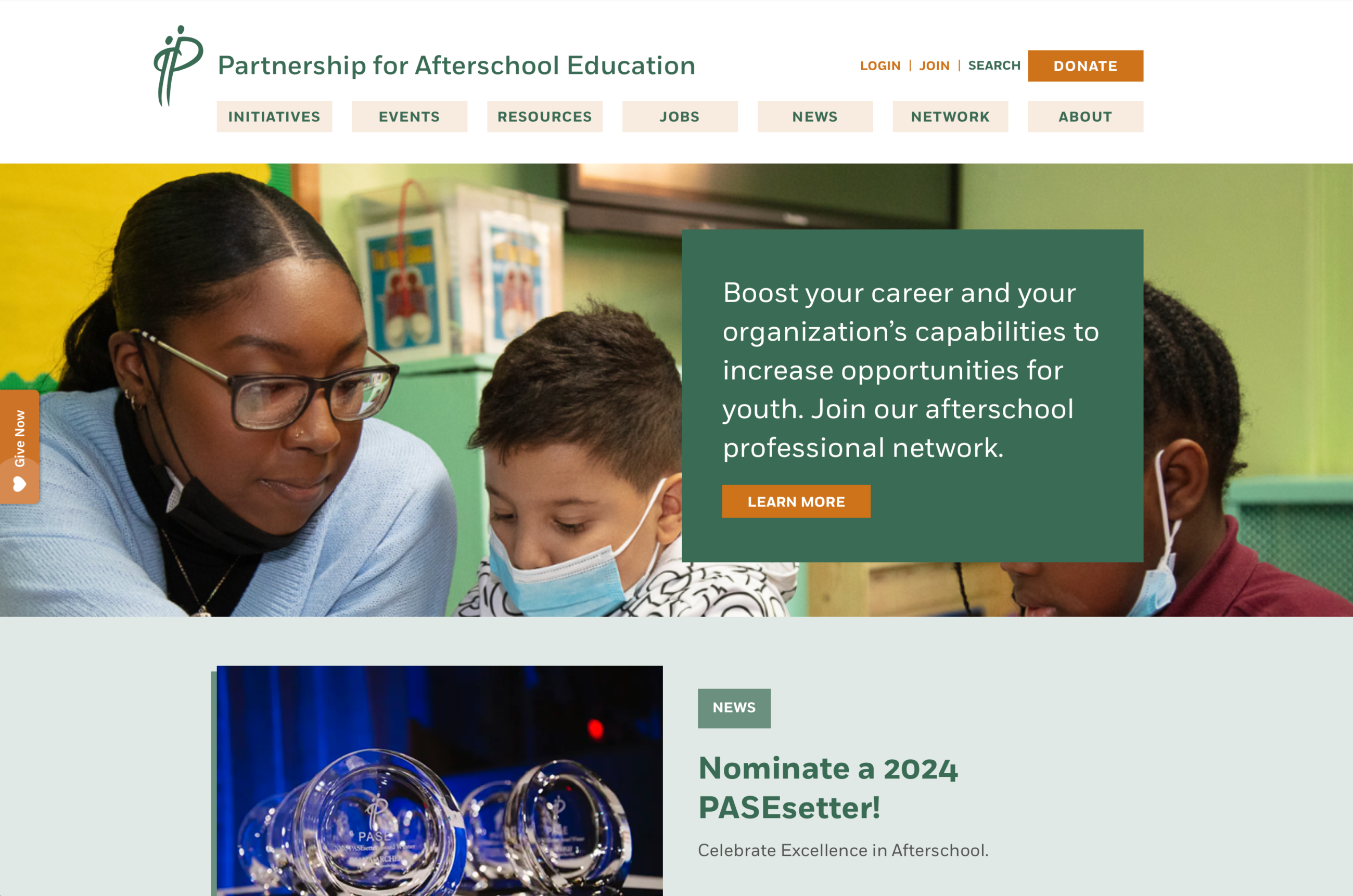 Pase homepage