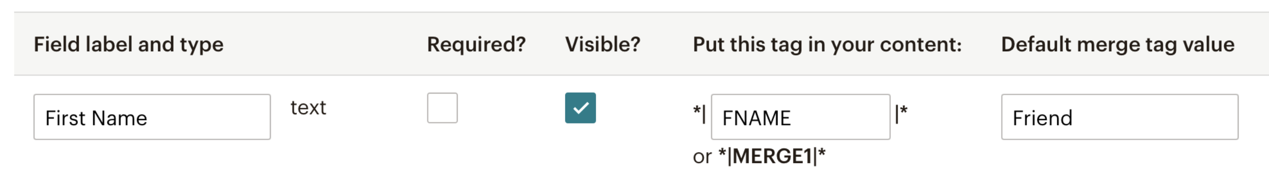 Setting default merge tag value