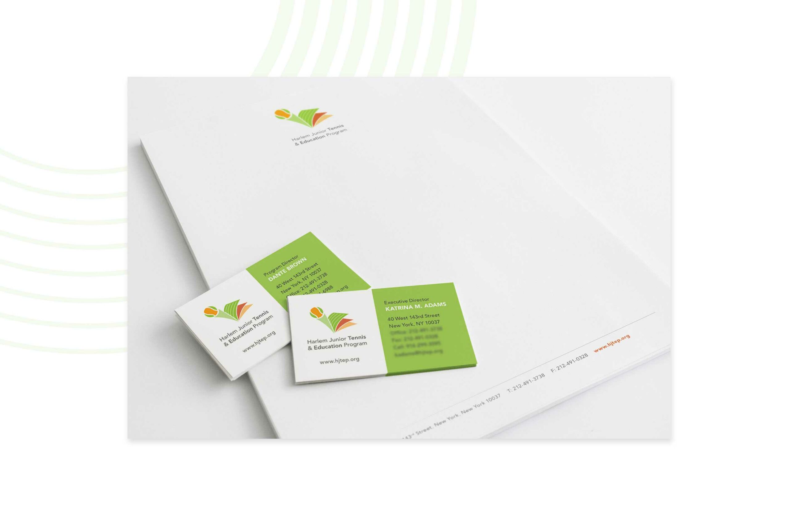 HJTEP stationery with letterhead and business cards