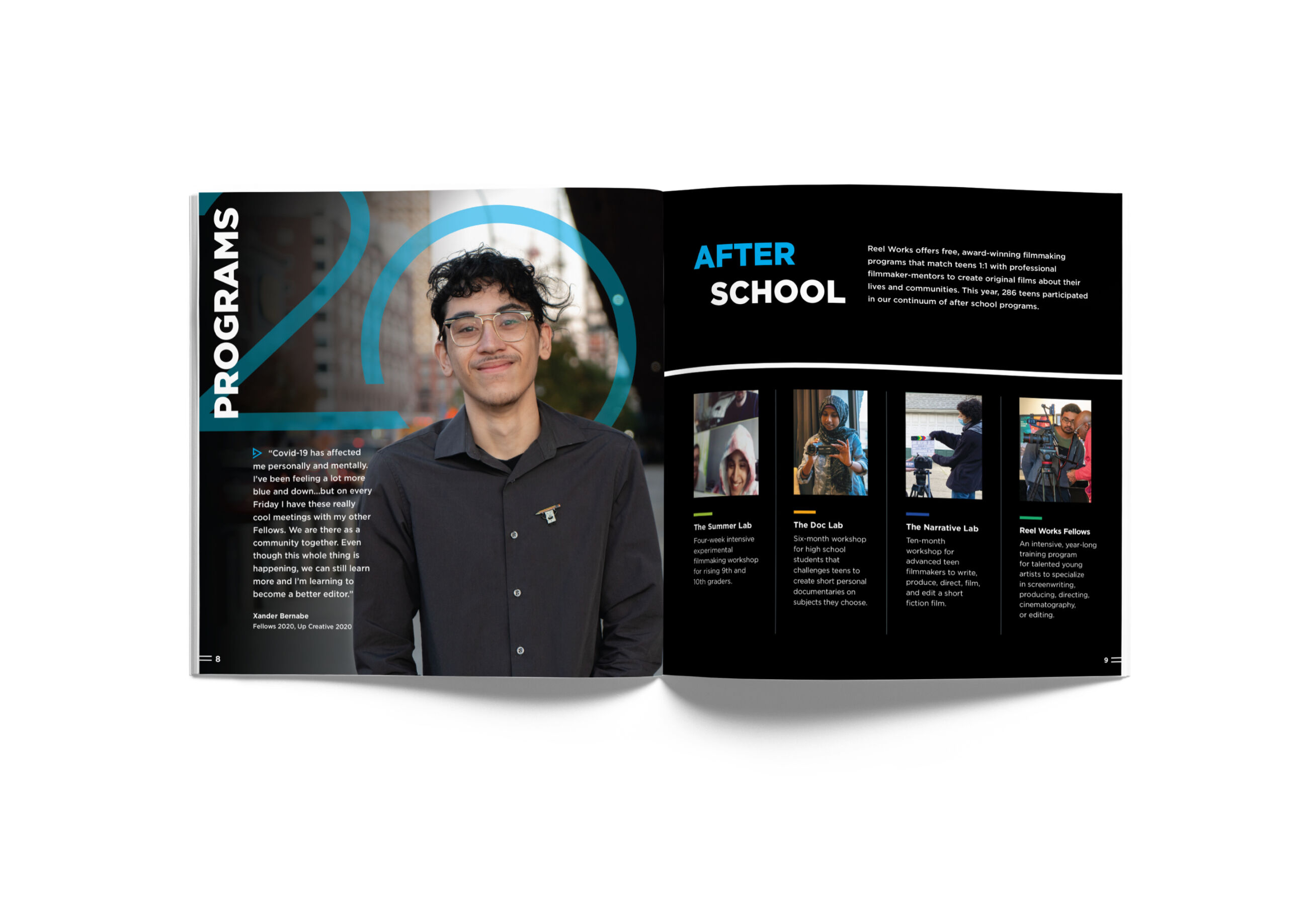 Reel Works 2020 annual report after school program pages