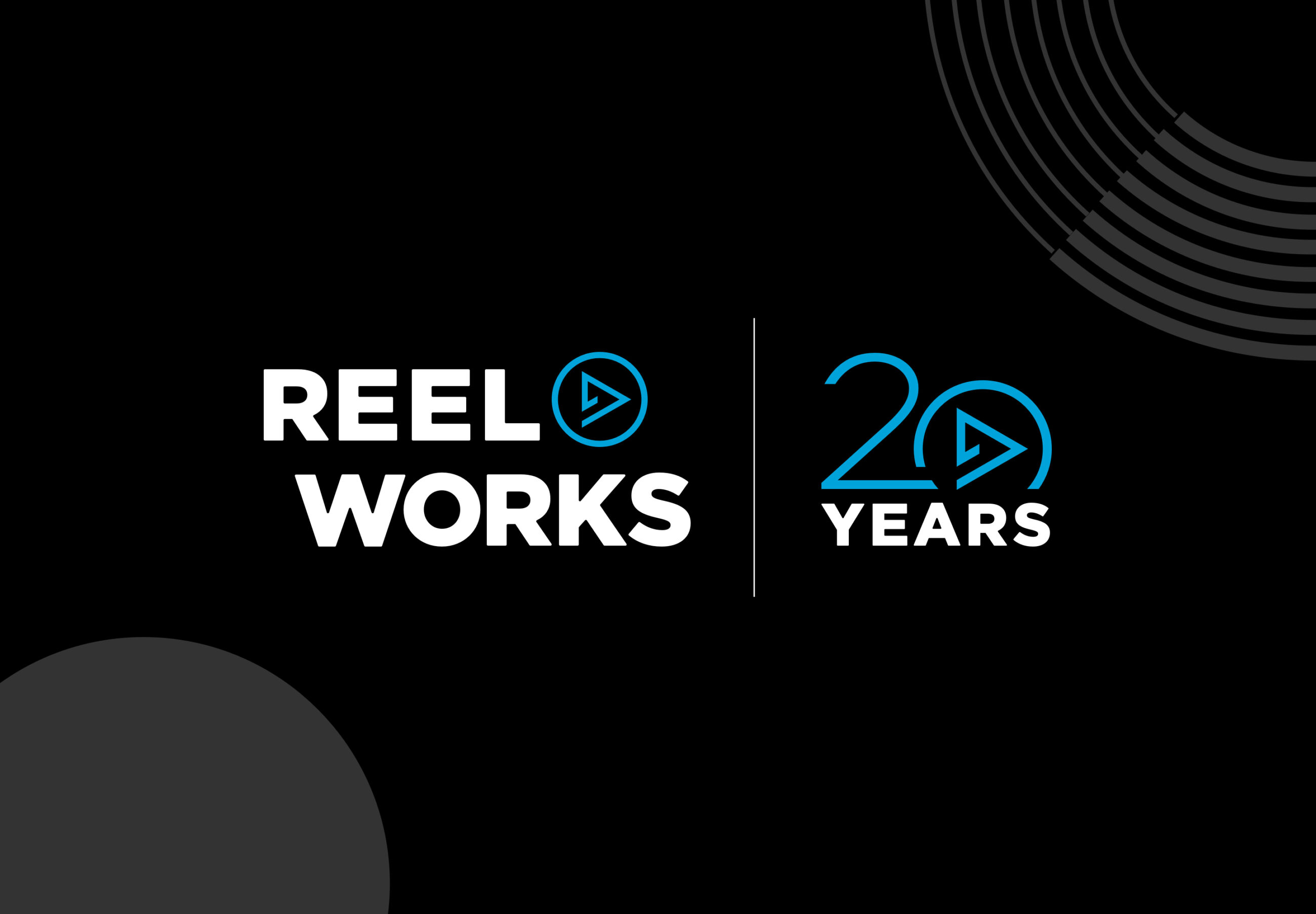 Reel Works 20th anniversary logo design