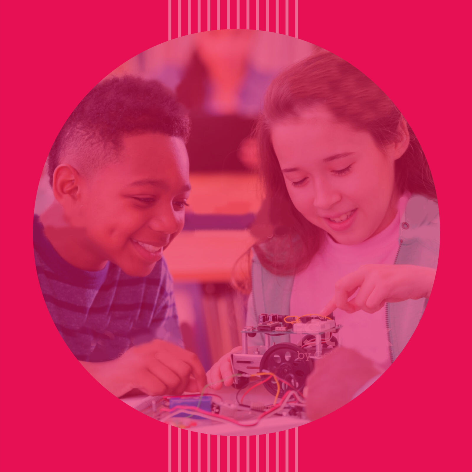 CSforALL Website image of two children working on a stem project